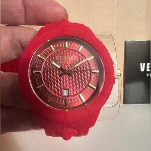 Versus Versace Vibrant Red Timepiece Unisex.